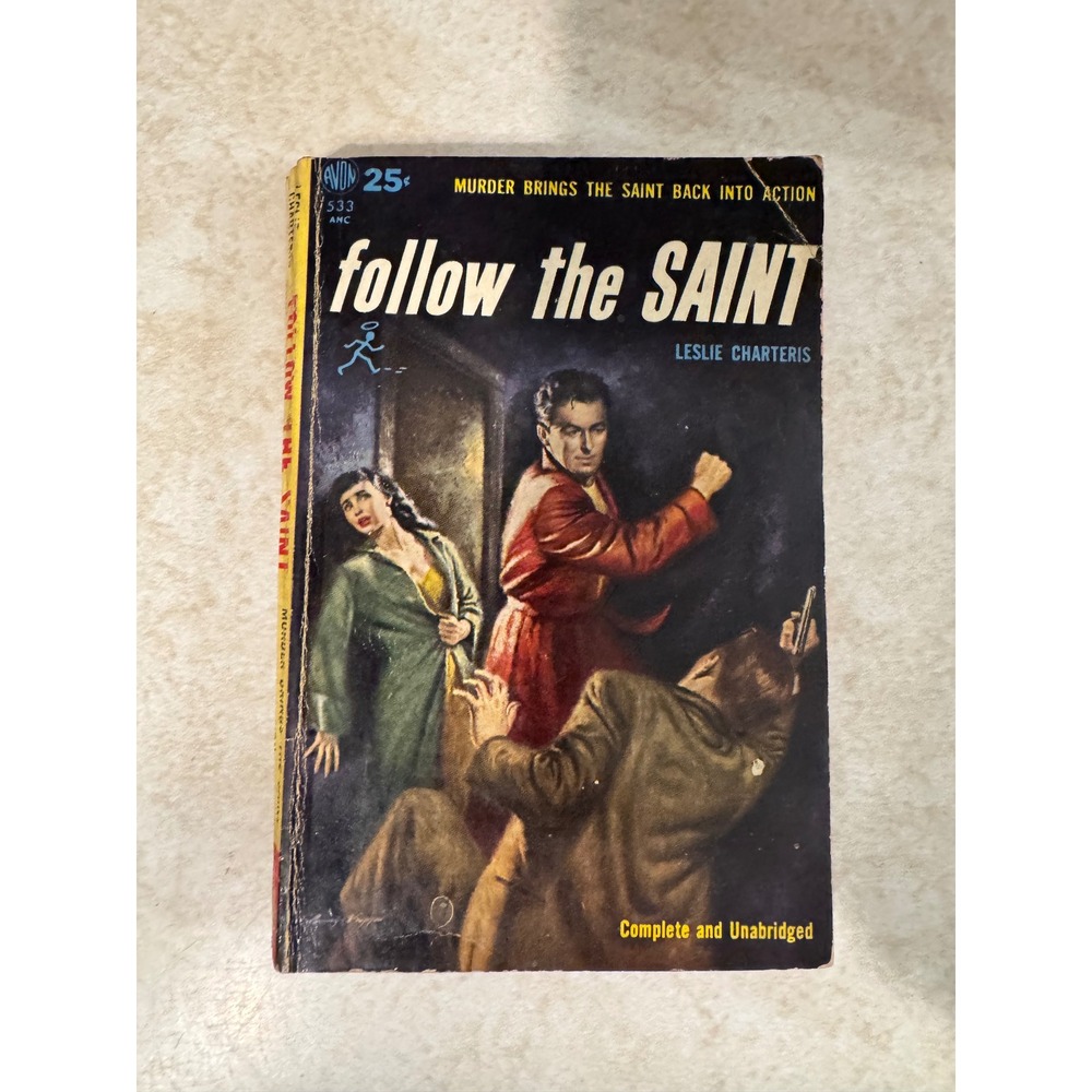 Follow the Saint Leslie Charteris Avon 533 Vintage Mystery Pulp Paperback 1938
